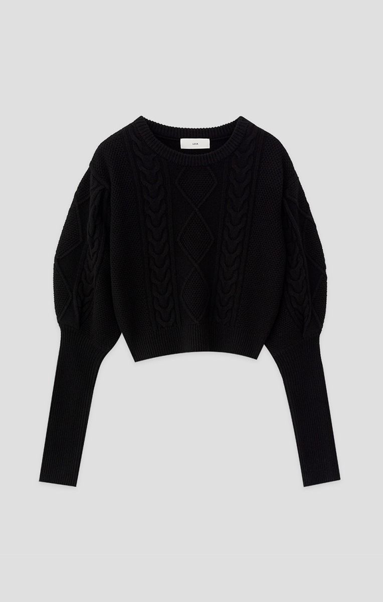 DANIELLE WOOL CABLE KNIT (BLACK)