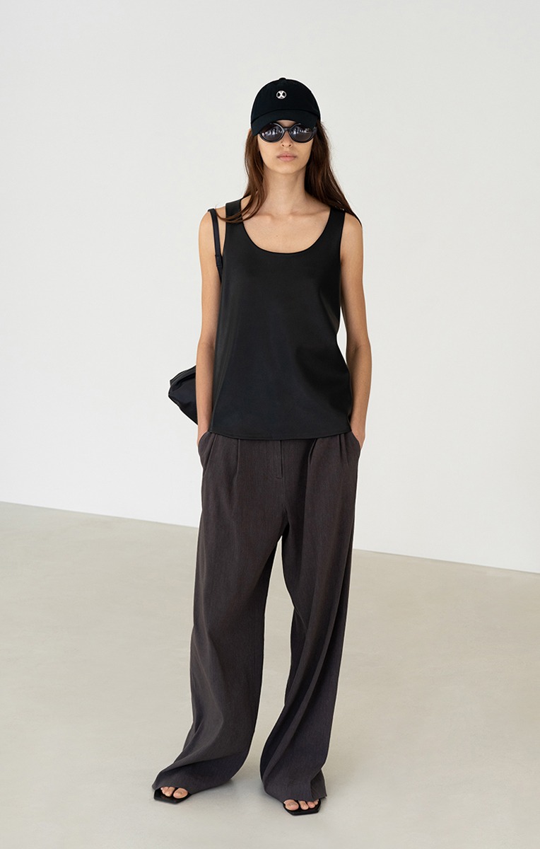 DARK STONE WIDE TROUSERS (ANTHRACITE)
